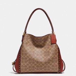 NWOT COACH Signature Logo Riveted Edie Handbag